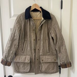 Barbour Beadnell Quilted Polarquilt Beige Jacket in taupe